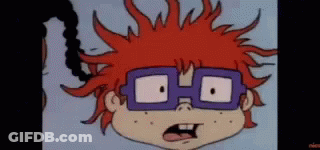 Cartoon Character With Red Hair And Glasses Sticking Tongue Out GIF