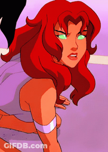 Cartoon Character With Red Hair And Green Eyes Kneeling GIF