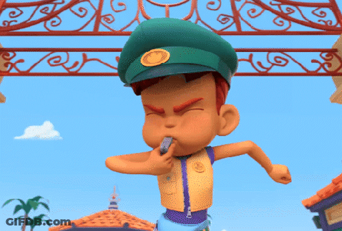 Cartoon Character With Red Hair And Green Hat Making Funny Face GIF