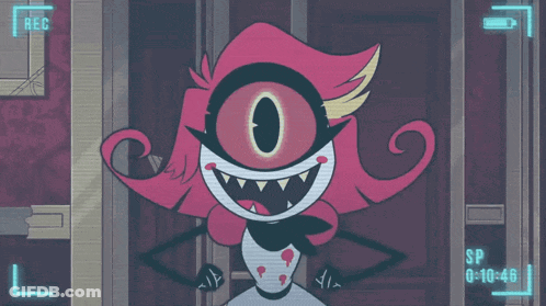 Cartoon Character With Red Hair And Large Eye GIF