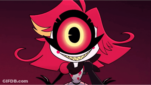Cartoon Character With Red Hair And Large Eye GIF