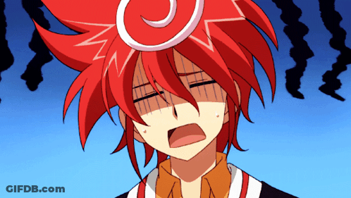 Cartoon Character With Red Hair And Swirl On Head GIF