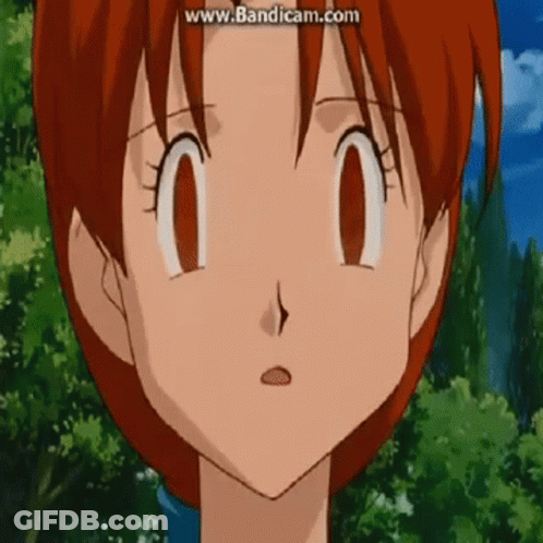 Cartoon Character With Red Hair And White Eyes GIF
