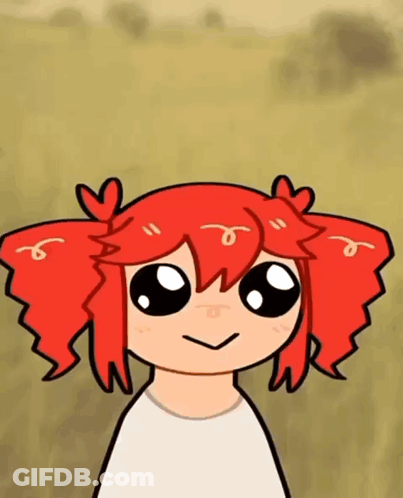 Cartoon Character With Red Hair And White Shirt GIF