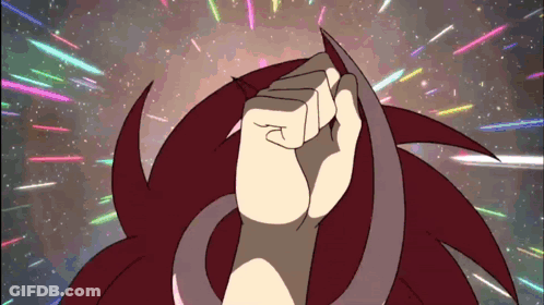 Cartoon Character With Red Hair Making Fist In Air GIF