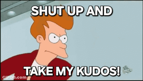 Cartoon Character With Red Hair Saying Shut Up And Take My Kudos GIF