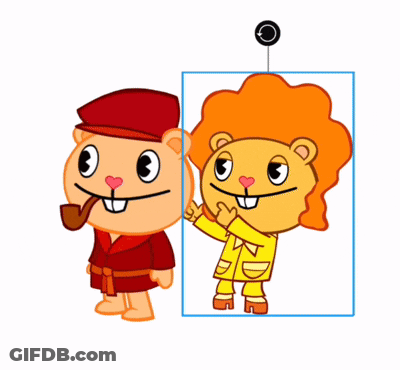 Cartoon Character With Red Hat And Pipe Next To Character With Orange Afro GIF