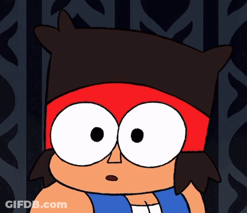 Cartoon Character With Red Headband And Big Eyes GIF