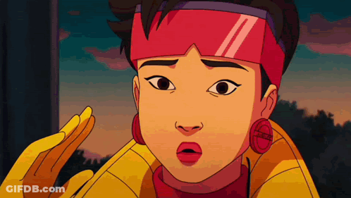 Cartoon Character With Red Headband And Earrings GIF