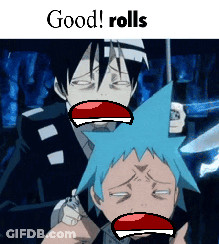 Cartoon Character With Red Mouth Good Rolls GIF