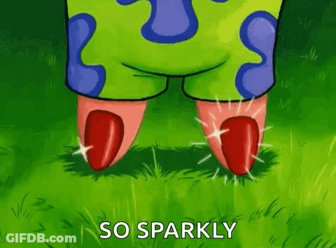 Cartoon Character With Red Nails Saying So Sparkly GIF
