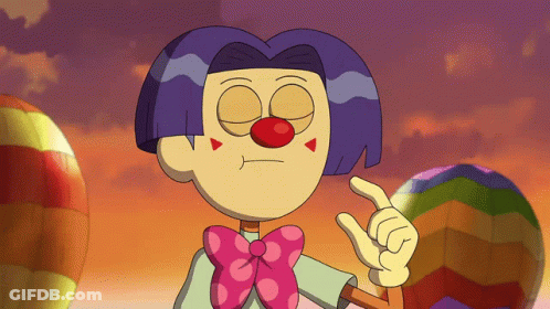 Cartoon Character With Red Nose And Bow Tie GIF