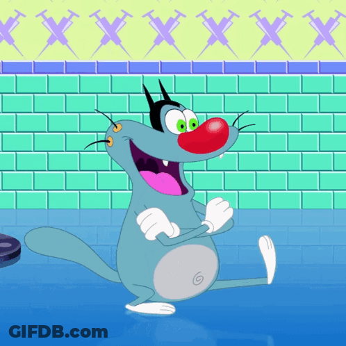 Cartoon Character With Red Nose And Green Eyes Smiling GIF