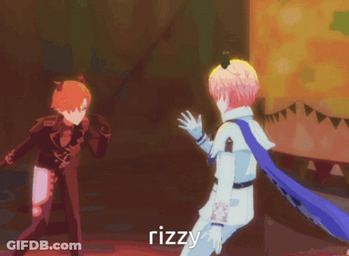 Cartoon Character With Rizzy Text GIF