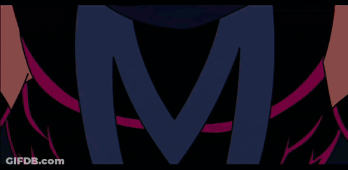 Cartoon Character With Scarf And Letter M GIF