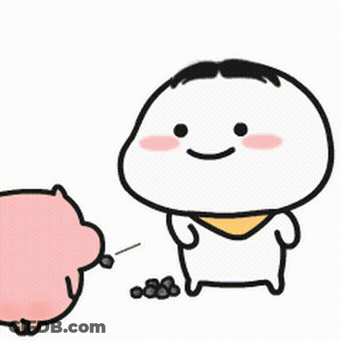 Cartoon Character With Scarf Next To Pink Piggy GIF