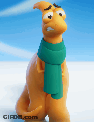 Cartoon Character With Scarf GIF