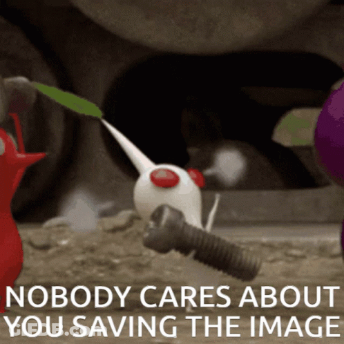 Cartoon Character With Screw Saying Nobody Cares About You Saving The Image GIF