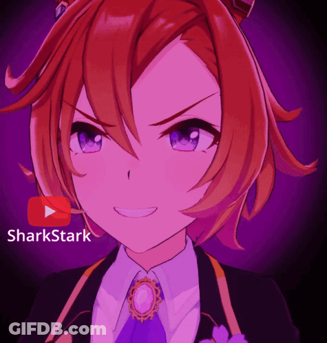 Cartoon Character With Shark Stark Logo GIF
