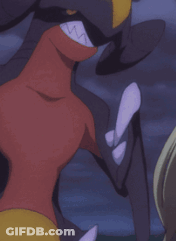 Cartoon Character With Sharp Teeth And Purple Background GIF