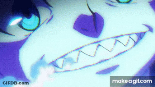 Cartoon Character With Sharp Teeth Close Up GIF