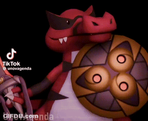 Cartoon Character With Shield And Sword On TikTok GIF