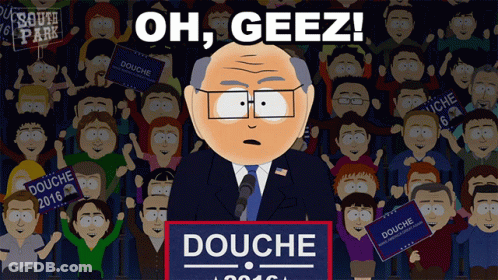 Cartoon Character With Sign Saying Douche GIF