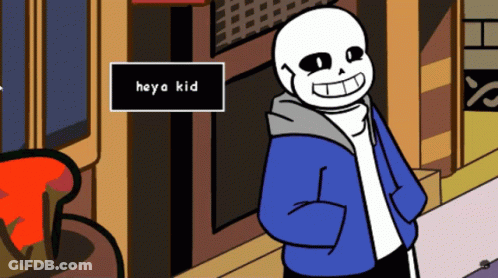 Cartoon Character With Sign Saying Heya Kid GIF