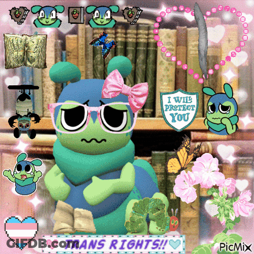 Cartoon Character With Sign Saying I Will Protect You GIF