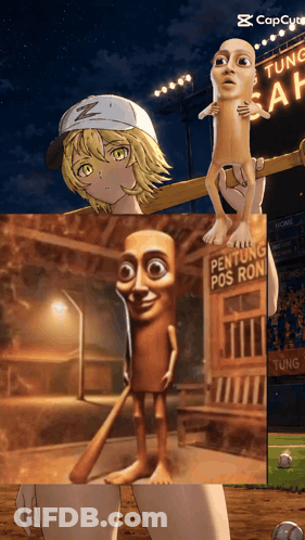 Cartoon Character With Sign Saying Pentong Pos Ron GIF