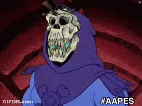 Cartoon Character With Skull #Aapes GIF