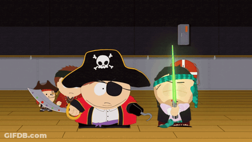 Cartoon Character With Skull And Crossbones Hat GIF