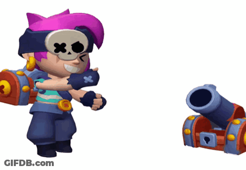 Cartoon Character With Skull And Crossbones Holding Cannon GIF