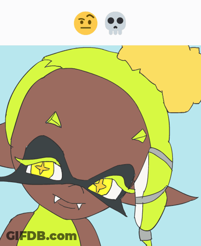 Cartoon Character With Skull And Smiley GIF