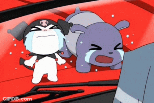 Cartoon Character With Skull Crying Next To Another GIF