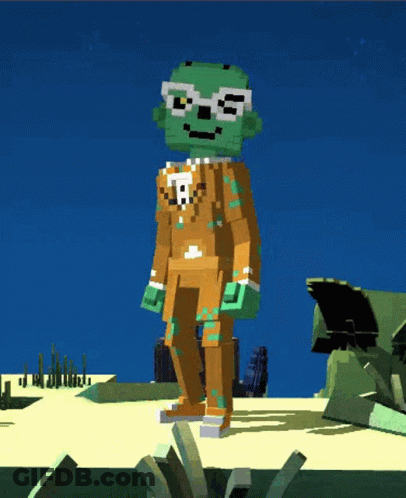 Cartoon Character With Skull On Chest GIF