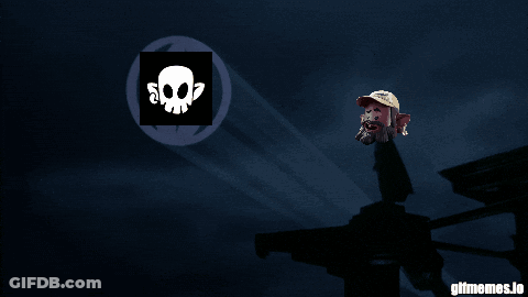 Cartoon Character With Skull GIF