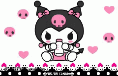 Cartoon Character With Skulls And Hearts GIF
