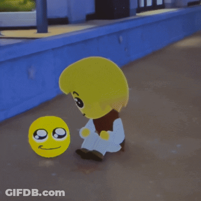 Cartoon Character With Smiley Face GIF