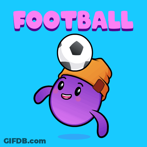 Cartoon Character With Soccer Ball And Football GIF