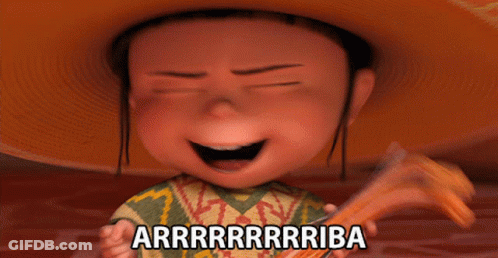 Cartoon Character With Sombrero Saying Arrrrrrriba GIF