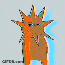Cartoon Character With Spikes On Head GIF