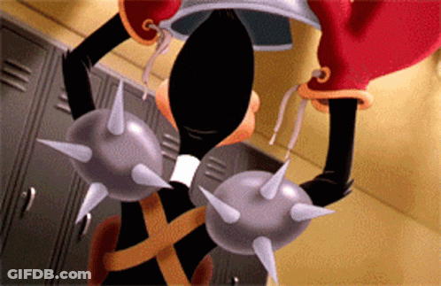 Cartoon Character With Spiky Arms GIF