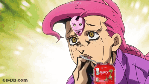 Cartoon Character With Spoon In Mouth Next To Tomato Sauce GIF