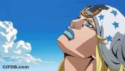 Cartoon Character With Star Bandana Looking Up GIF