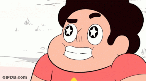 Cartoon Character With Star Eyes And Red Shirt GIF
