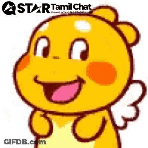 Cartoon Character With Star Tamil Chat GIF