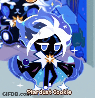 Cartoon Character With Stardust Cookie GIF