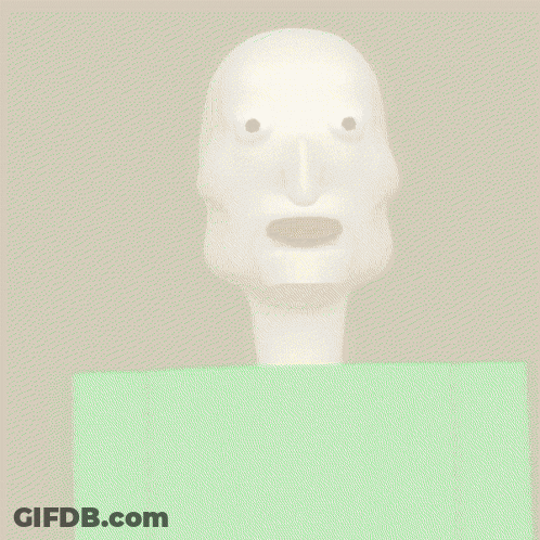 Cartoon Character With Stick In Mouth And Red Lips GIF