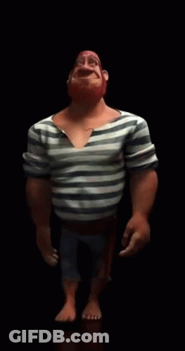 Cartoon Character With Striped Shirt And Red Beard GIF